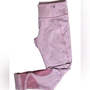 Calia Leggings, 4” Waistband, Vented Sheer Leg Panels, Sz M, Pink /White
